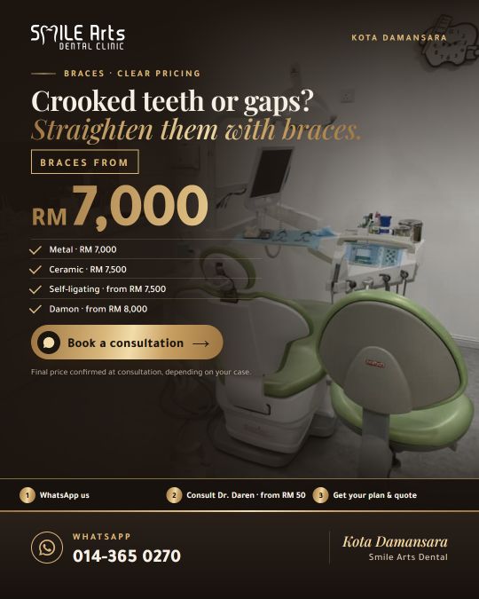 Smile Arts braces ad, from RM 7,000
